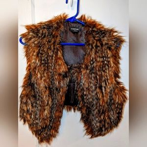 bebe Brown Faux Fur Vest